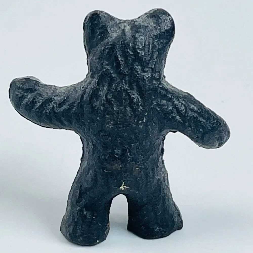 Vintage Cast Iron Teddy Bear Figurine Miniature Standing Brown Bear 1.5